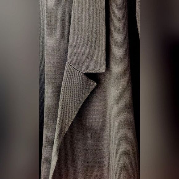 Eileen Fisher L Seaweed Green Lslv SILK ORGANIC COTTON Women's Opened Cardigan - Picture 5 of 8